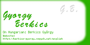 gyorgy berkics business card