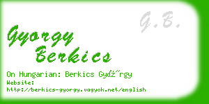 gyorgy berkics business card